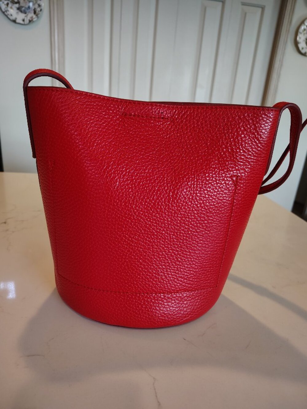 Crossbody Grain Leather Bucket Bag - Picture 3 of 5